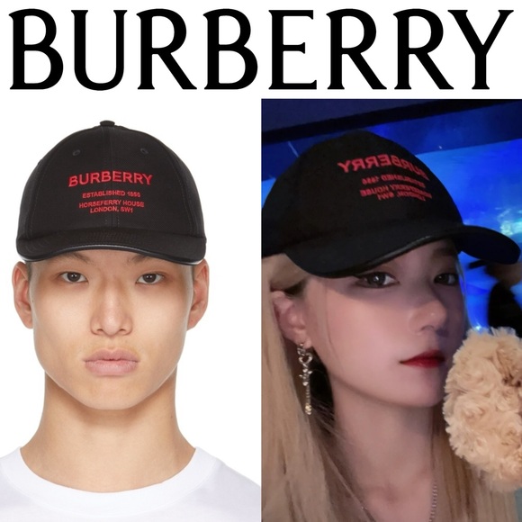 Just off runway! Burberry Unisex US L Horseferry Embroidered Baseball Cap Black